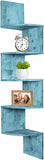 5 Tier Floating Shelves for Wall Rustic Blue