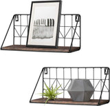 Shelf with Metal Wire Basket
