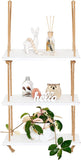 3 Tier White Wood Wall Mount Floating Shelf