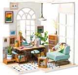 DIY Miniature Dollhouse Kit Diorama Room Model with LED