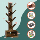 Tall Wood Book Storage Rack