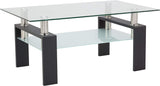 Rectangle Modern Side Coffee Table with Lower Shelf