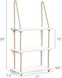 3 Tier White Wood Wall Mount Floating Shelf