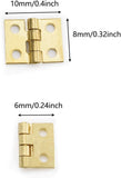 24-Pack Mini Brass Hinges 10x8mm