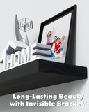 Black Bathroom Decor Floating Shelves for Laundry Room Organization