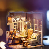 DIY Miniature Dollhouse Kit Diorama Room Model with LED