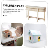 3pcs Drawer Model House Desk Doll Table Khaki Toy Wear
