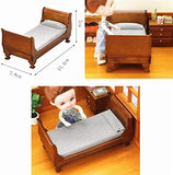 1:12 Dollhouse Miniature Doll Furniture Vintage Wooden Single Bed Stripe Bedding
