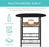 3-Piece Wooden Round Table & Chair Set for Kitchen, Black