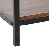 Rustic Wood Coffee Table Rectangular Coffee Table with Storage Shelf Durable 31, Brown