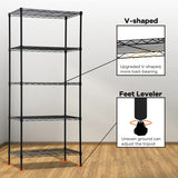 5-Tier Wire Shelving Unit Storage Shelves Metal Shelves 61"x24"x14"