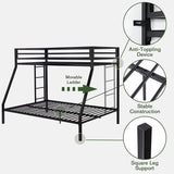 Twin Over Full Bunk Bed Frame with Ladder