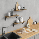 Set of 3, Light Wood Wall Bookshelf