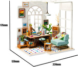 DIY Miniature Dollhouse Kit Diorama Room Model with LED
