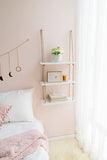 3 Tier White Wood Wall Mount Floating Shelf