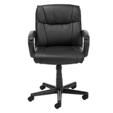 Basics Padded Office Desk Chair with Armrests, Adjustable Height/Tilt, 360-Degree