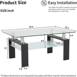 Rectangle Modern Side Coffee Table with Lower Shelf