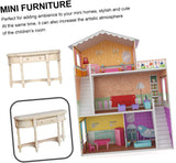 3pcs Drawer Model House Desk Doll Table Khaki Toy Wear