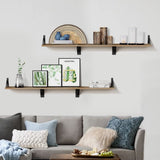 Set of 3, Light Wood Wall Bookshelf