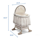 Rocking Bedside Bassinet - Portable Crib with Lights Sounds and Vibrations,