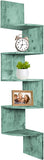 5-Tier Corner Shelves Floating Corner Shelf, Rustic Turquoise