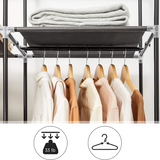 Non-Woven Fabric Wardrobe 59 x 17.7 x 69 inches, Black