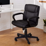 Basics Padded Office Desk Chair with Armrests, Adjustable Height/Tilt, 360-Degree