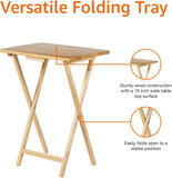 Dinner Folding Trays with Storage Rack - Set of 4