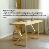 28'' Table Legs Metal Desk Legs Gold Industrial Modern Coffee Table K Shape Cast Iron Modern Dining Furniture Legs Set of 2 (H28-''xW18-'', Set of 2)