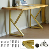 28'' Table Legs Metal Desk Legs Gold Industrial Modern Coffee Table K Shape Cast Iron Modern Dining Furniture Legs Set of 2 (H28-''xW18-'', Set of 2)