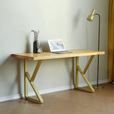 28'' Table Legs Metal Desk Legs Gold Industrial Modern Coffee Table K Shape Cast Iron Modern Dining Furniture Legs Set of 2 (H28-''xW18-'', Set of 2)