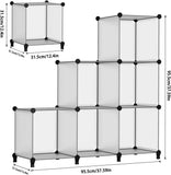 6-Cube Light Grey Cube Storage Organizer, Modular Storage Shelf with Hammer