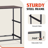 2 Drawers, Bedside Furniture, Night Stand, End Table with Fabric Bins