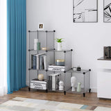 6-Cube Light Grey Cube Storage Organizer, Modular Storage Shelf with Hammer