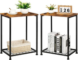 2 Tier Small End Table with Open Storage Shelf