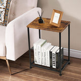 2 Tier Small End Table with Open Storage Shelf