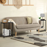 2 Tier Small Bedside Desk with Storage Shelf, Black