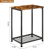 2 Tier Small End Table with Open Storage Shelf