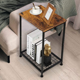 2 Tier Small End Table with Open Storage Shelf
