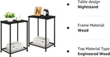2 Tier Small Bedside Desk with Storage Shelf, Black