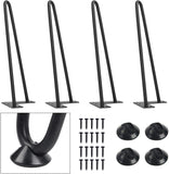 12 Inch Heavy Duty Hairpin Furniture Legs, Black 4 pcs