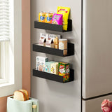 3 Pack Moveable Fridge Magnetic Spice Racks, Metal Black