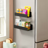 2 Pack Moveable Fridge Magnetic Spice Racks, Metal Black