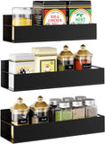 3 Pack Moveable Fridge Magnetic Spice Racks, Metal Black