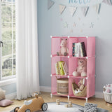6-Cube Storage Shelf, Storage Bookcase Bookshelf with Metal Hammer