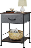 End Table with Fabric Storage Drawer and Open Wood Shelf
