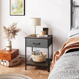 End Table with Fabric Storage Drawer and Open Wood Shelf