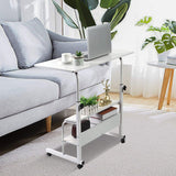 Adjustable Table with Storage Desk , (White, 15