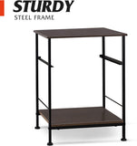 End Table with Fabric Storage Drawer and Open Wood Shelf